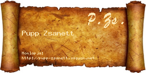 Pupp Zsanett névjegykártya