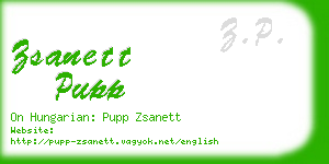zsanett pupp business card